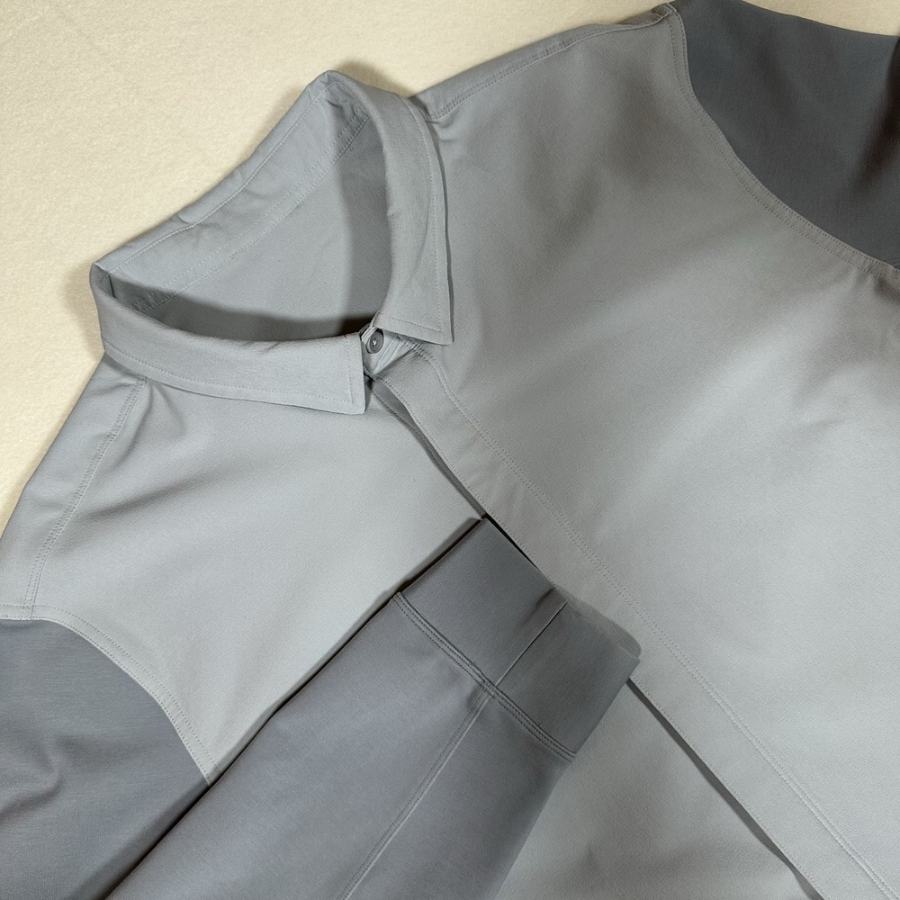 Lululemon Men's Heavyweight Button Down Shirt Long Sleeve Light Grey Size XL